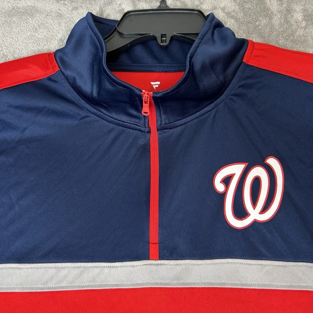 Washington Nationals 1/4-Zip Red Sweater Fanatics Quarter-Zip Pullover Men's 2XL